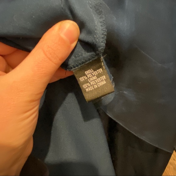 Adrianna Papell Beads Tiered Chiffon Evening Gown Sz 8 Prussian Blue Prom Dress - Picture 9 of 16